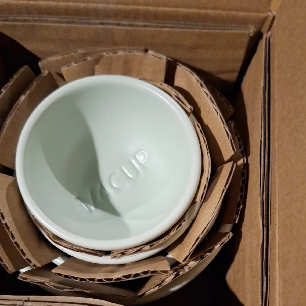 New in Box Greg Natale Ceramic Measuring Cup‎ Set Light Green